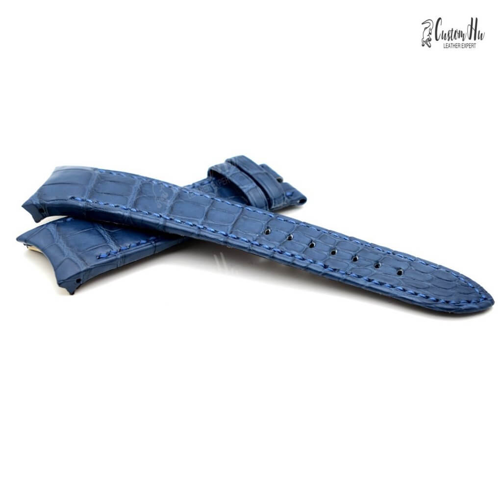 LOUIS VUITTON Dark Brown Padded Crocodile Leather Watch Strap