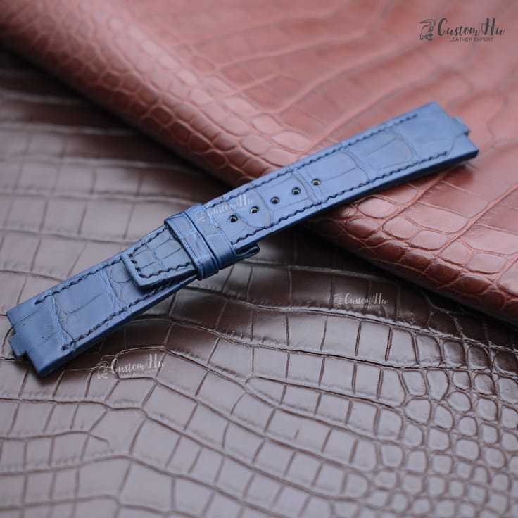 Navy Blue Luxury Crocodile Skin Watch Strap For Men | Luxury Alligator  Quick Release